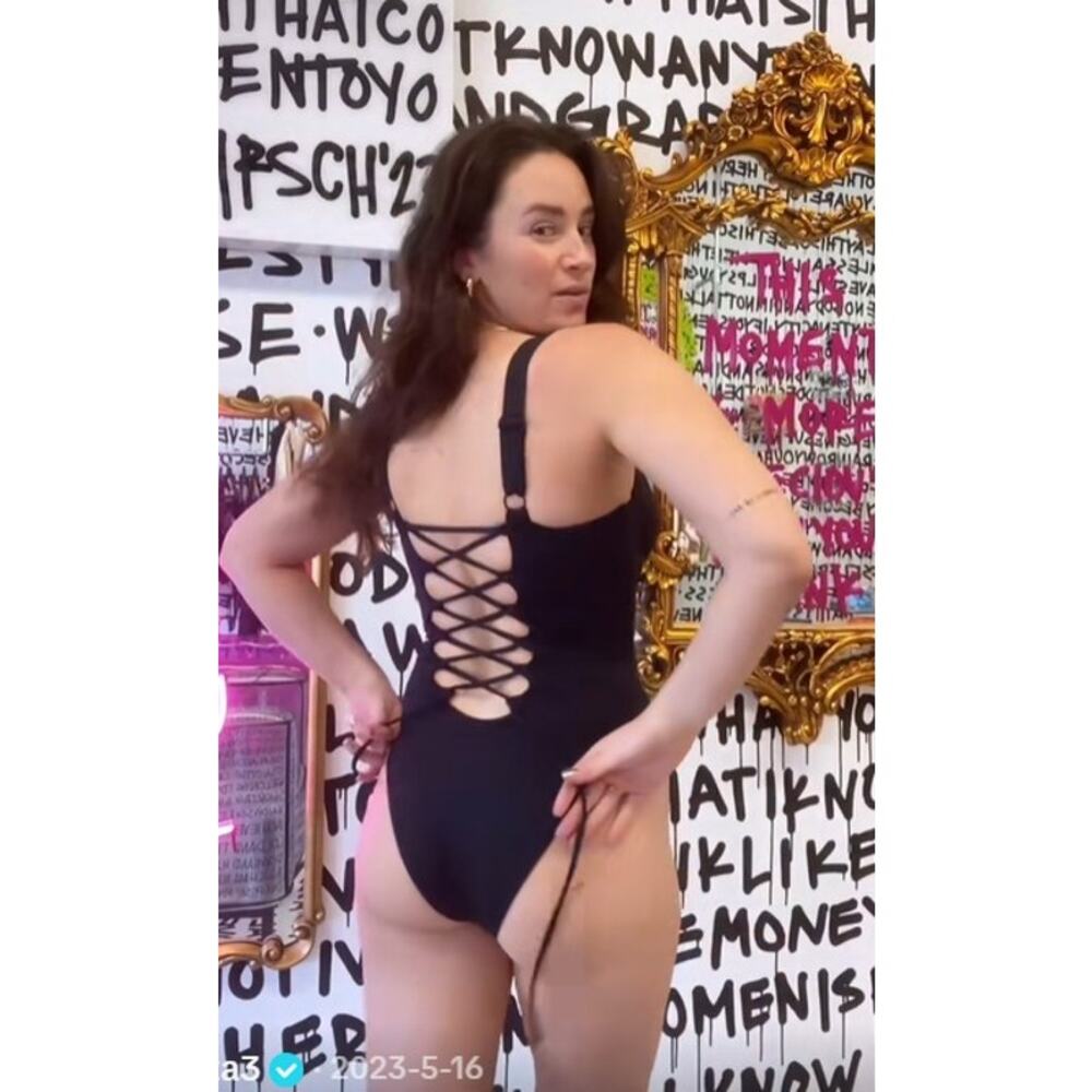 TA3 Hi Cut Lifty Black One-Piece Corset Lace-Up Back Underwire Shapewear - Picture 9 of 9